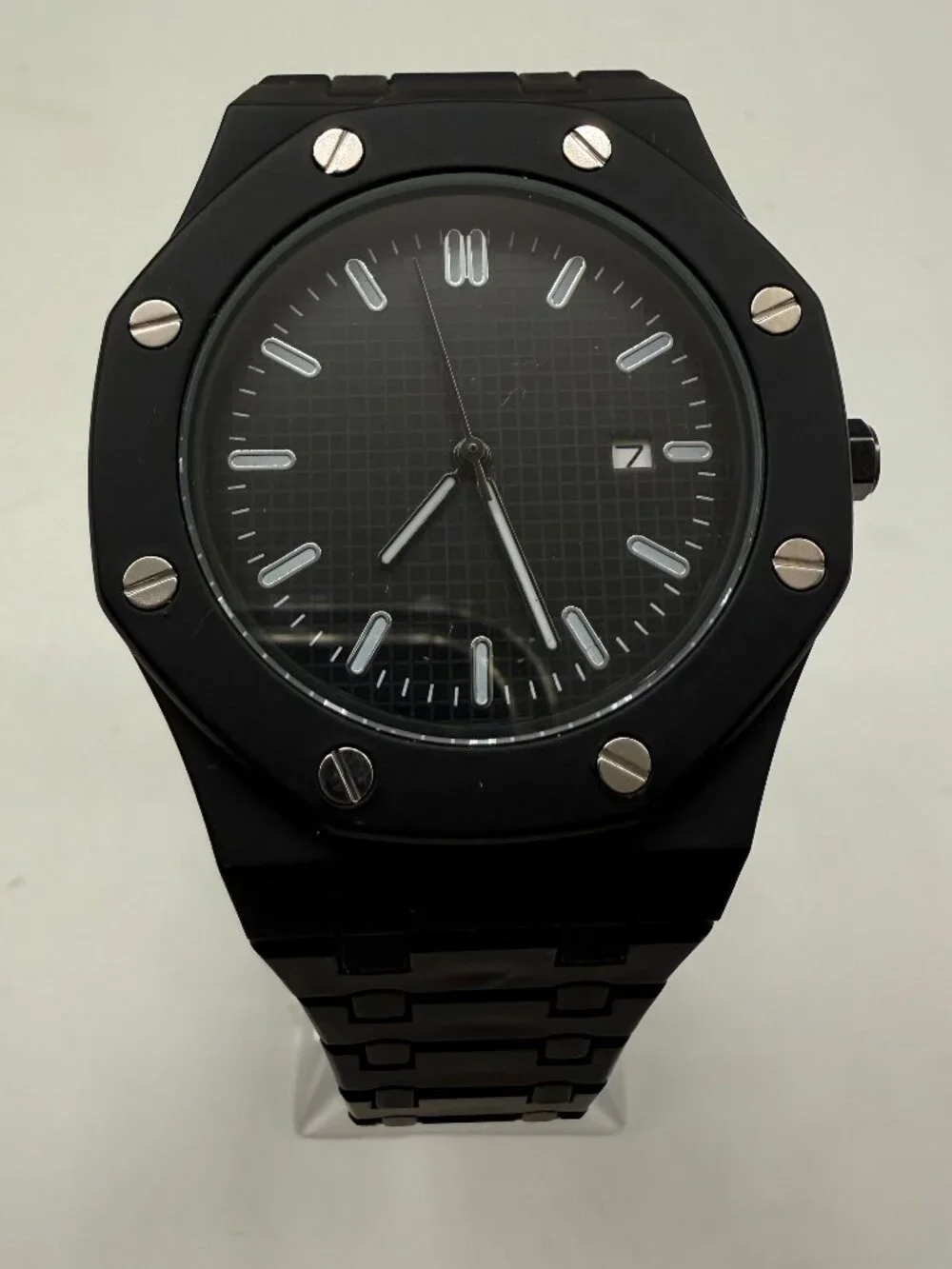 Lorinco AP-RP Men's Unisex Black 43mm Quartz Day Date Watch NEW NO BOX